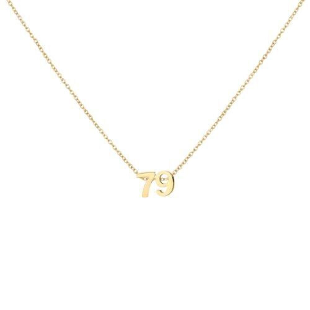 5600 18K Gold Plated Number 79 Necklace Dainty Pendant Chain Necklace